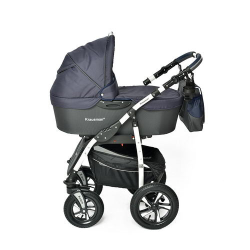 Carucior 3 în 1 de la Krausman Clasic Dark-Blue: O Alegere Inspirată pentru Părinți Exigenți - Carucioare IdealBebe
