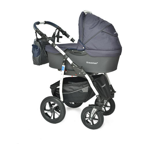 Carucior 3 în 1 de la Krausman Clasic Dark-Blue: O Alegere Inspirată pentru Părinți Exigenți - Carucioare IdealBebe
