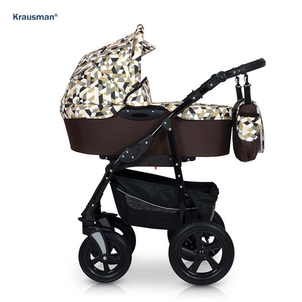 Carucior 3 in 1 de la Krausman Diamonds Brown: Alegerea Perfectă pentru Confort și Siguranță - Carucioare IdealBebe