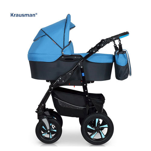 Carucior 3 in 1 de la Krausman Clasic Blue: Confort și Eleganță pentru Familia Ta - Carucioare IdealBebe